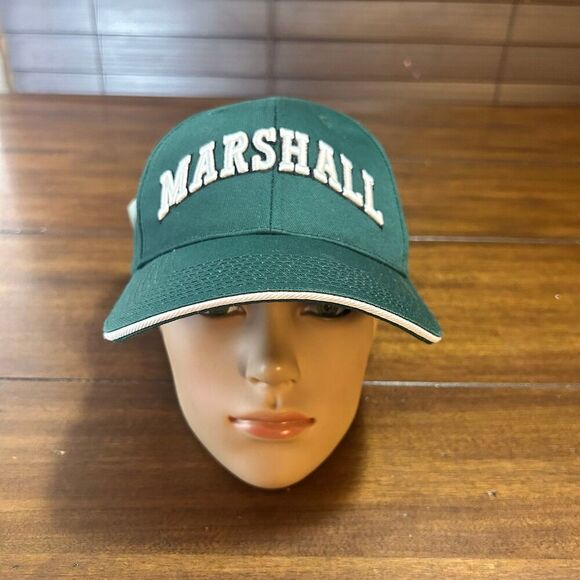 University of Marshall Thundering Herd Synergism Adjustable Hat Cap NCAA Green - Picture 1 of 5